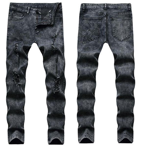 men's jeans european and american high street denim knee-hole fashion men stretch, Blue
men's jeans european and american high street denim knee-hole fashion men stretch, Blue