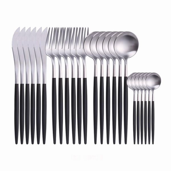 kitchen black tableware stainless steel cutlery set of cutlery 24 pcs home forks knives spoons dinner appliance dropshipping
kitchen black tableware stainless steel cutlery set of cutlery 24 pcs home forks knives spoons dinner appliance dropshipping