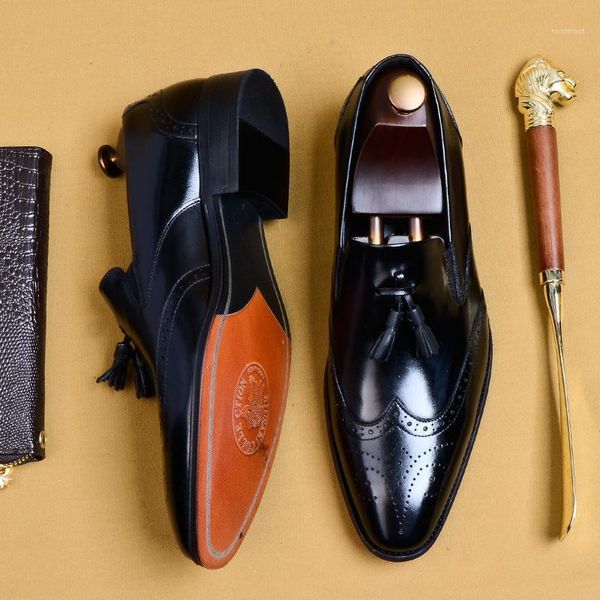 dress shoes high-end handmade goodyear brogues retro men's pointed business leather1, Black
dress shoes high-end handmade goodyear brogues retro men's pointed business leather1, Black