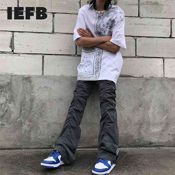 iefb high street men's casual pants american streetwear hip hop draswring folded design trousers elastic waist pants 9y5523 210810, Black
iefb high street men's casual pants american streetwear hip hop draswring folded design trousers elastic waist pants 9y5523 210810, Black