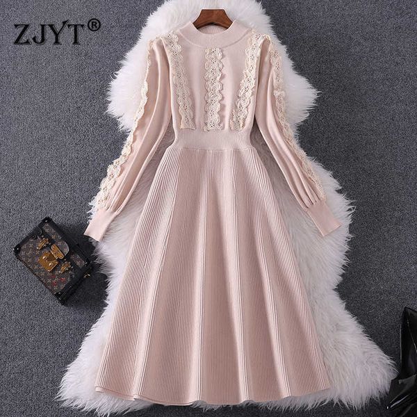 designer runway fashion long sleeve lace patchwork knit sweater dress women vestidos autumn winter clothes 210601, Black;gray
designer runway fashion long sleeve lace patchwork knit sweater dress women vestidos autumn winter clothes 210601, Black;gray