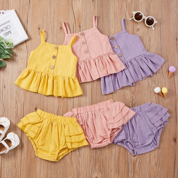 clothing sets summer toddler baby girls clothes solid ruffles suspender vest shorts outfits fashion children's, White
clothing sets summer toddler baby girls clothes solid ruffles suspender vest shorts outfits fashion children's, White