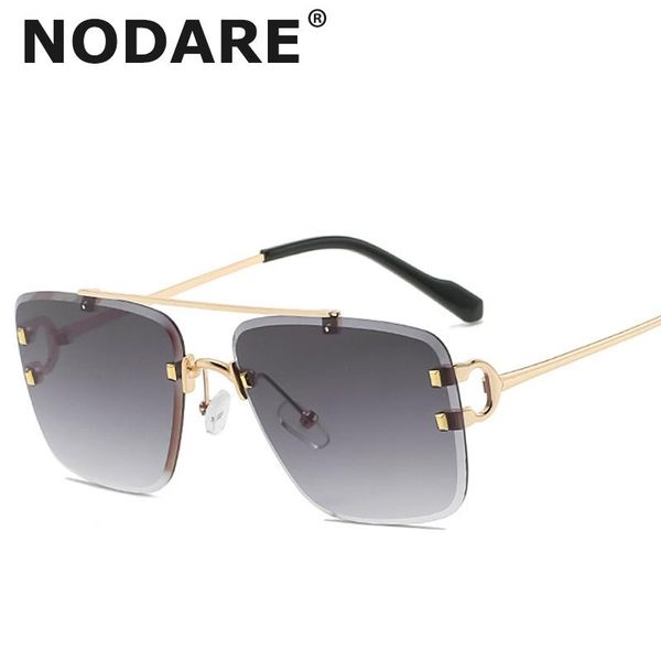 sunglasses fashion cool unique rimless style spikes rivets women men vintage gradient square sun glasses uv400, White;black
sunglasses fashion cool unique rimless style spikes rivets women men vintage gradient square sun glasses uv400, White;black