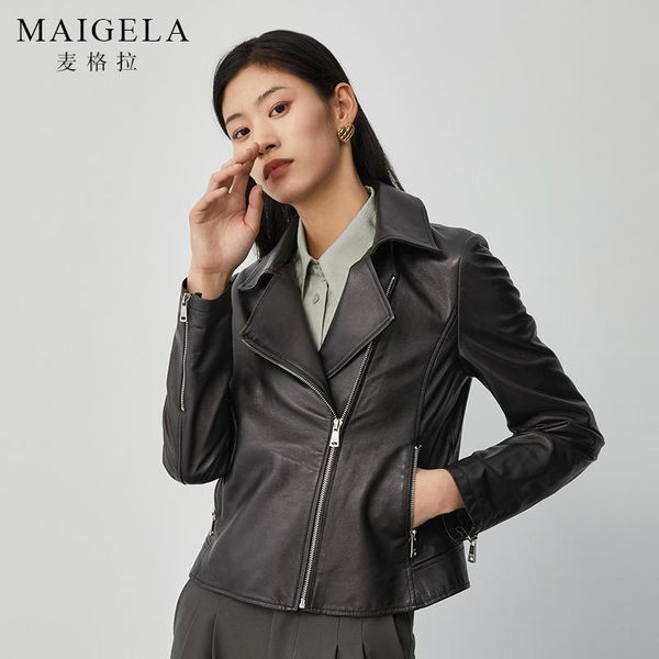 women's leather & faux 2021 spring and autumn classic jacket women's short slim sheepskin motorcycle clip overcome, Black
women's leather & faux 2021 spring and autumn classic jacket women's short slim sheepskin motorcycle clip overcome, Black