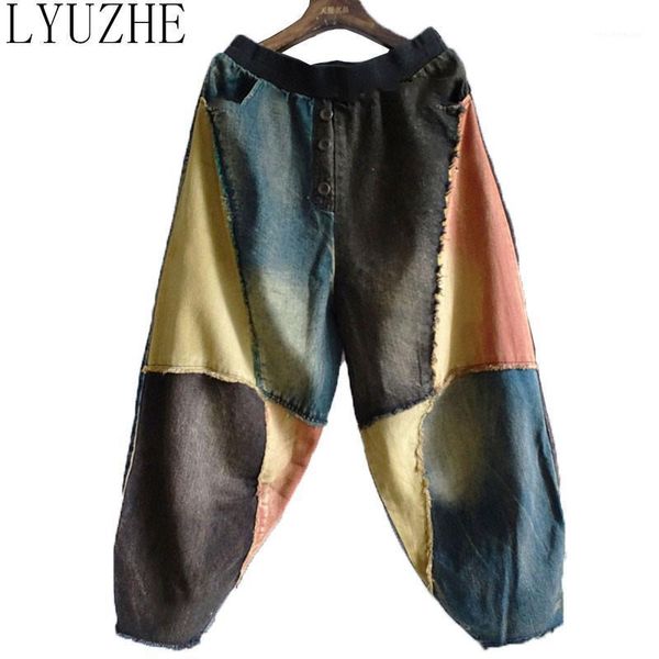 women's pants & capris lyuzhe spring patchwork women denim 2021 mid waist elastic spliced harem full length qdy018, Black;white
women's pants & capris lyuzhe spring patchwork women denim 2021 mid waist elastic spliced harem full length qdy018, Black;white