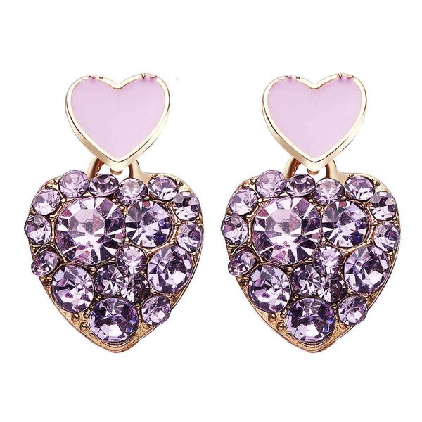 charms earrings diamond studded peach heart love zircon creative purple full double five-star female, Golden
charms earrings diamond studded peach heart love zircon creative purple full double five-star female, Golden