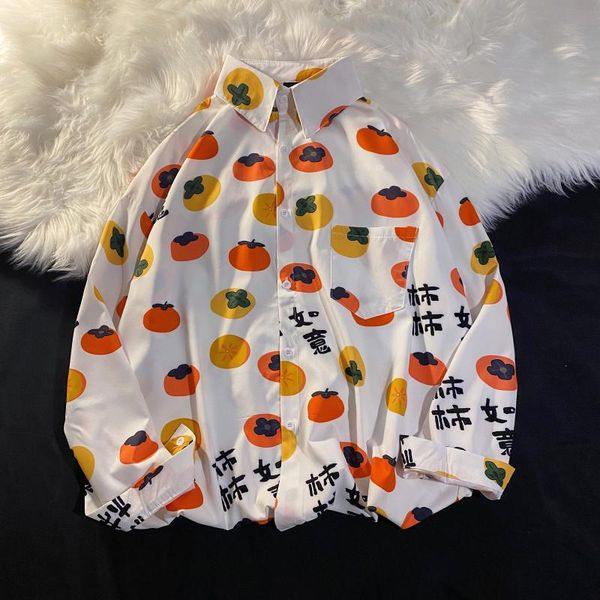 men's casual shirts autumn classic persimmon ruyi printed shirt long sleeve hong kong style unisex, White;black
men's casual shirts autumn classic persimmon ruyi printed shirt long sleeve hong kong style unisex, White;black