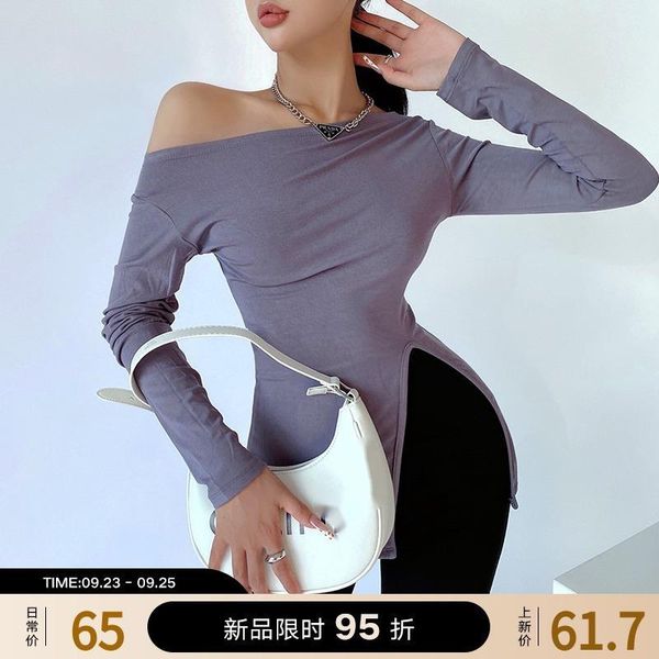 women's t-shirt skinny irregular split long sleeve t shirt female autumn spice girl strapless thin base winter tshirt tees korean 1sln, White
women's t-shirt skinny irregular split long sleeve t shirt female autumn spice girl strapless thin base winter tshirt tees korean 1sln, White