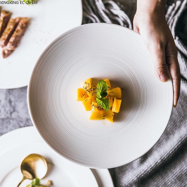 dishes & plates pure white round western steak plate ceramic flat household tableware dinner living room
dishes & plates pure white round western steak plate ceramic flat household tableware dinner living room