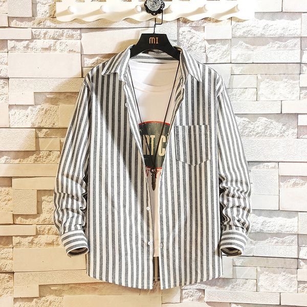 2021 new high qualit striped casual spring autumn fashion long sleeved male business shirt brand men clothes e5rs, White;black
2021 new high qualit striped casual spring autumn fashion long sleeved male business shirt brand men clothes e5rs, White;black