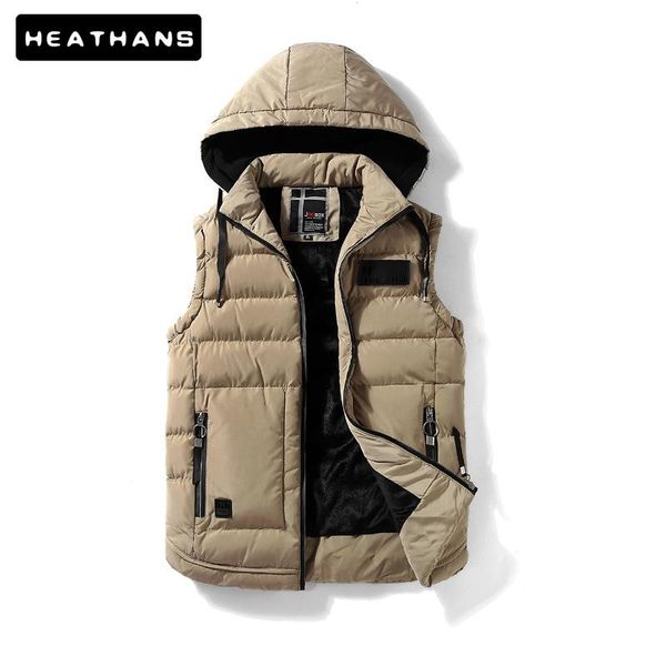 men's vests autumn winter casual hooded cotton mens sleeveless jacket vest fashion thicken warm male waistcoat zipper solid coat, Black;white
men's vests autumn winter casual hooded cotton mens sleeveless jacket vest fashion thicken warm male waistcoat zipper solid coat, Black;white