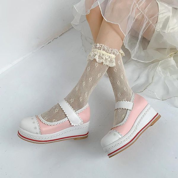 dress shoes spring princess wind lace color splicing sticky button sweet women's high-heeled platform wholesale, Black
dress shoes spring princess wind lace color splicing sticky button sweet women's high-heeled platform wholesale, Black