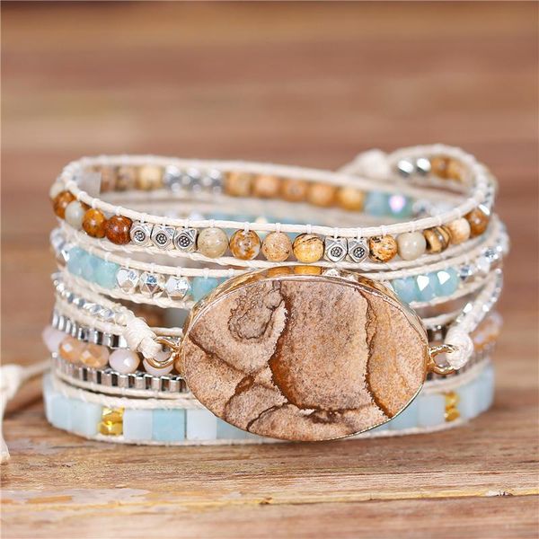 tennis yuetong femme natural stone beaded leather wrap bracelet boho beads yoga 5 wraps high end jewelry drop, Golden;silver
tennis yuetong femme natural stone beaded leather wrap bracelet boho beads yoga 5 wraps high end jewelry drop, Golden;silver