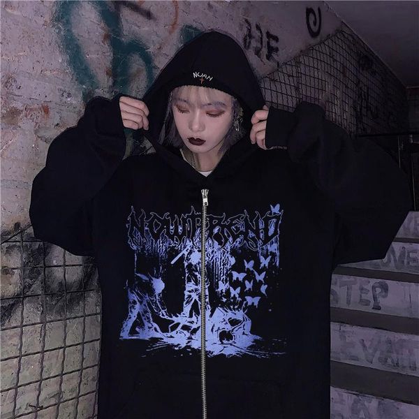 women's vests hip hop streetwear y2k hoodie 2021 women graffiti goth print sweatshirt autumn harajuku punk e-girl zip-up outwear, Black;white
women's vests hip hop streetwear y2k hoodie 2021 women graffiti goth print sweatshirt autumn harajuku punk e-girl zip-up outwear, Black;white