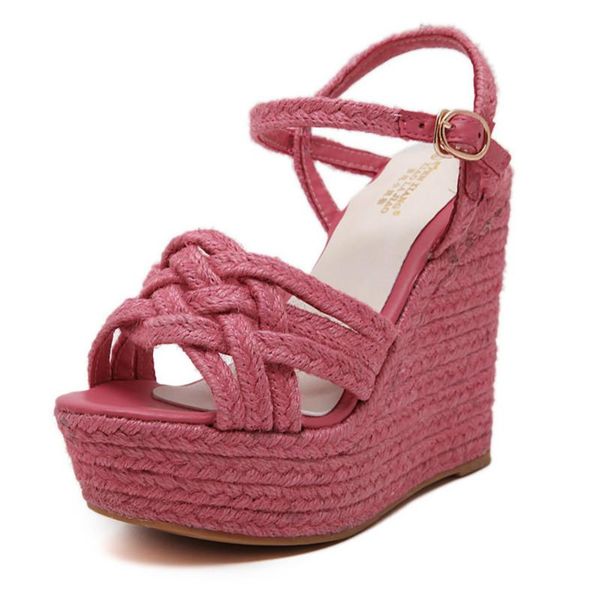 sandals style summer color high heels thick-soled waterproof platform one word buckle straw roman women's fashion shoes cane, Black
sandals style summer color high heels thick-soled waterproof platform one word buckle straw roman women's fashion shoes cane, Black