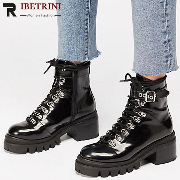 boots ribetrini brand design motorcycle shoes women cool street platform ankle high block heels, Black
boots ribetrini brand design motorcycle shoes women cool street platform ankle high block heels, Black