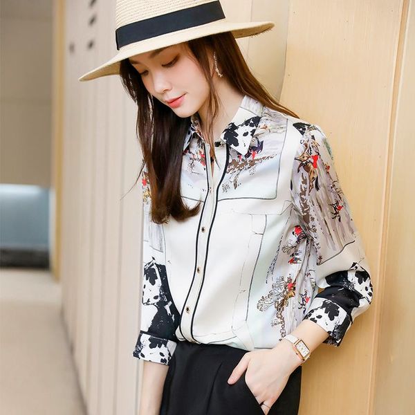 women's blouses & shirts fashion women print office ladies work and ol arrival 2021 summer, White
women's blouses & shirts fashion women print office ladies work and ol arrival 2021 summer, White