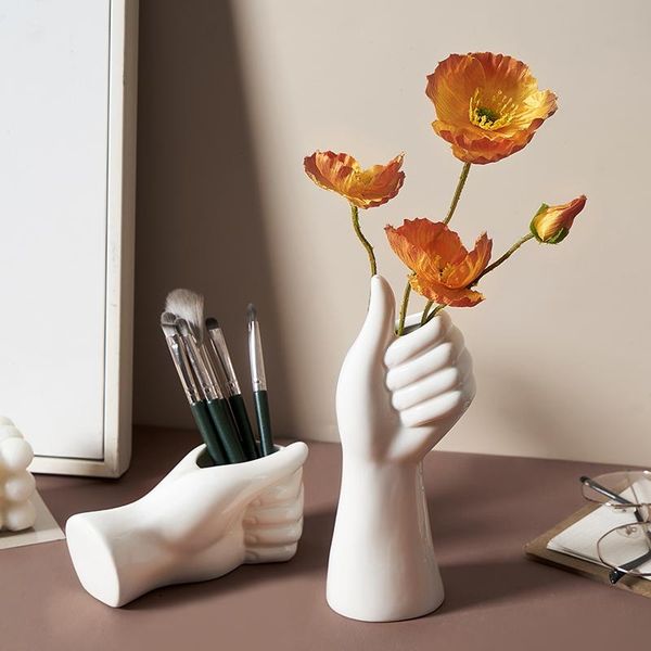 vases creative art design thumbs ceramic vase pen holder deskflower pots home living room decoration cachepot for flowers
vases creative art design thumbs ceramic vase pen holder deskflower pots home living room decoration cachepot for flowers