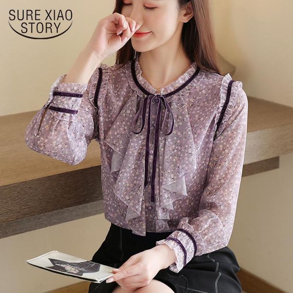 women's blouses & shirts purple women and hollow spring fashion 2021 bow long sleeve flower chiffon temperament 8468 50, White
women's blouses & shirts purple women and hollow spring fashion 2021 bow long sleeve flower chiffon temperament 8468 50, White