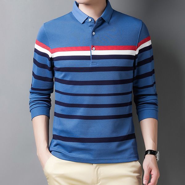 2021 autumn new men's business casual long sleeve stripe splicing fashion polo shirt male 577n, White;black
2021 autumn new men's business casual long sleeve stripe splicing fashion polo shirt male 577n, White;black
