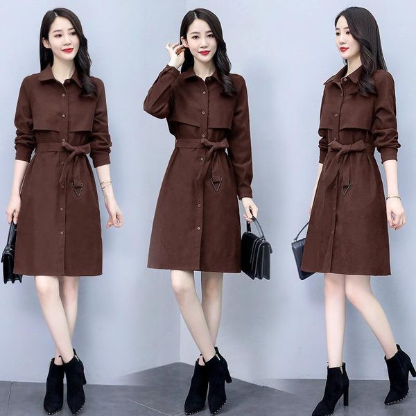 women's trench coats fashion in winter 2021 age reduction tongle street sweet windbreaker dress coat, Tan;black
women's trench coats fashion in winter 2021 age reduction tongle street sweet windbreaker dress coat, Tan;black
