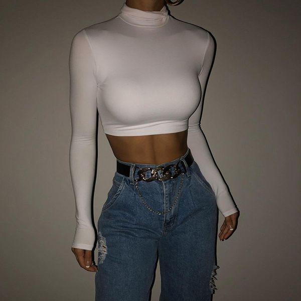 solid woman tshirts basic casual crop black white brown fitted turtleneck long sleeve shirt c83-af16
solid woman tshirts basic casual crop black white brown fitted turtleneck long sleeve shirt c83-af16