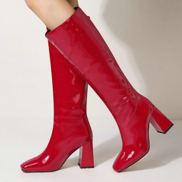 boots patent leather black red nude knee high for women winter square toe female dress long heels woman
boots patent leather black red nude knee high for women winter square toe female dress long heels woman