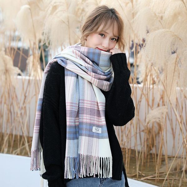 2021 new autumn and winter cashmere scarf shawl women's medium thick warm plaid scarf multi-color options, Blue;gray
2021 new autumn and winter cashmere scarf shawl women's medium thick warm plaid scarf multi-color options, Blue;gray