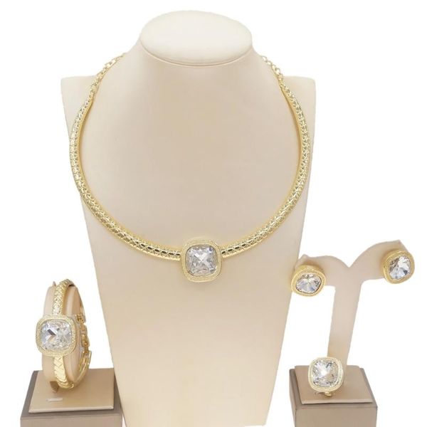 earrings & necklace yulaili gold-plated women jewelry set shiny bracelet ring brazil wholesale zircon sets, Silver
earrings & necklace yulaili gold-plated women jewelry set shiny bracelet ring brazil wholesale zircon sets, Silver