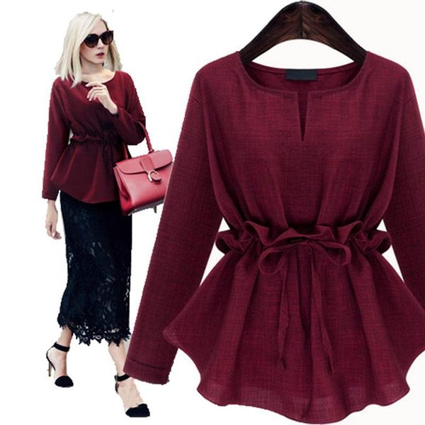 women's blouses & shirts spring women collect waist solid linen shirt autumn fashion vestido plus size slim long sleeve, White
women's blouses & shirts spring women collect waist solid linen shirt autumn fashion vestido plus size slim long sleeve, White