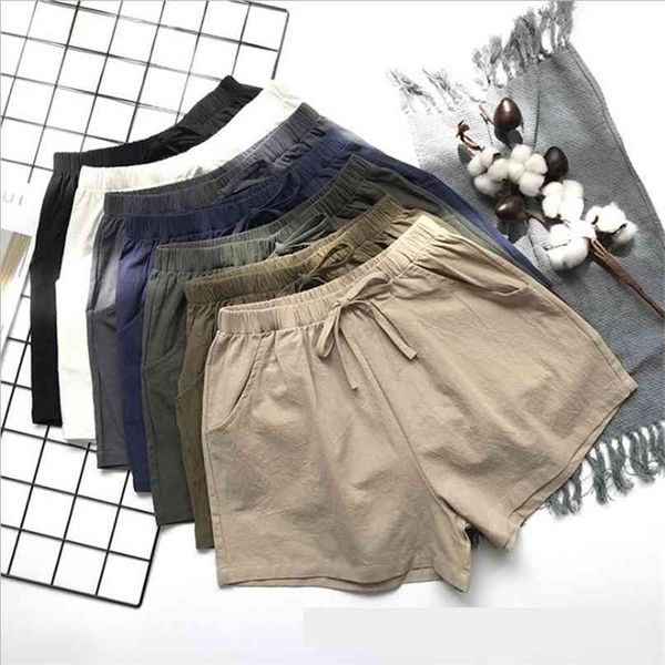 women summer flax shorts cotton and linen trousers high waist lady's loose comfortable breeches girls' casual garments 210714, White;black
women summer flax shorts cotton and linen trousers high waist lady's loose comfortable breeches girls' casual garments 210714, White;black