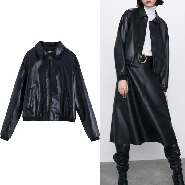 women's jackets blackjacket leather jacket cropped for women 2022 woman streetwear with zipper, Black;brown
women's jackets blackjacket leather jacket cropped for women 2022 woman streetwear with zipper, Black;brown