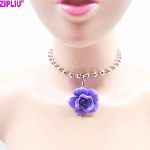 pendant necklaces 8mm ball chain metal big flower choker, Silver
pendant necklaces 8mm ball chain metal big flower choker, Silver
