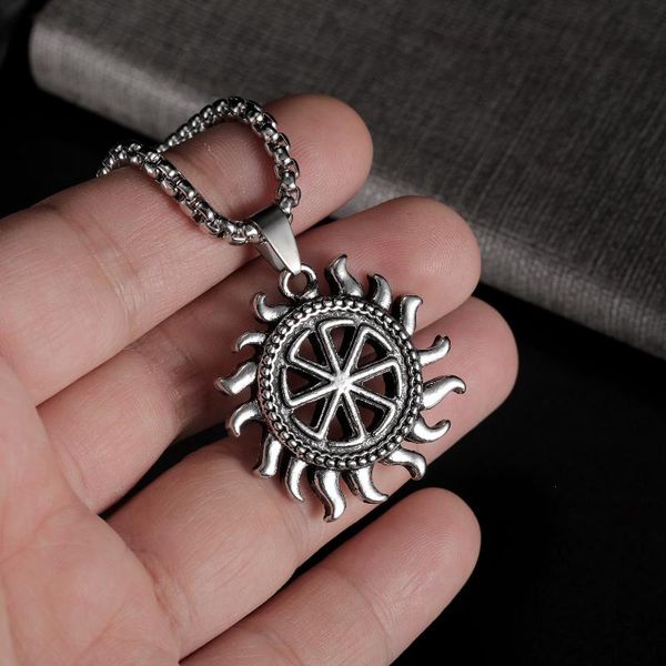 pendant necklaces 72cm european american trend retro stainless steel color men's for women hollow slavic sun jewelry 2021, Silver
pendant necklaces 72cm european american trend retro stainless steel color men's for women hollow slavic sun jewelry 2021, Silver