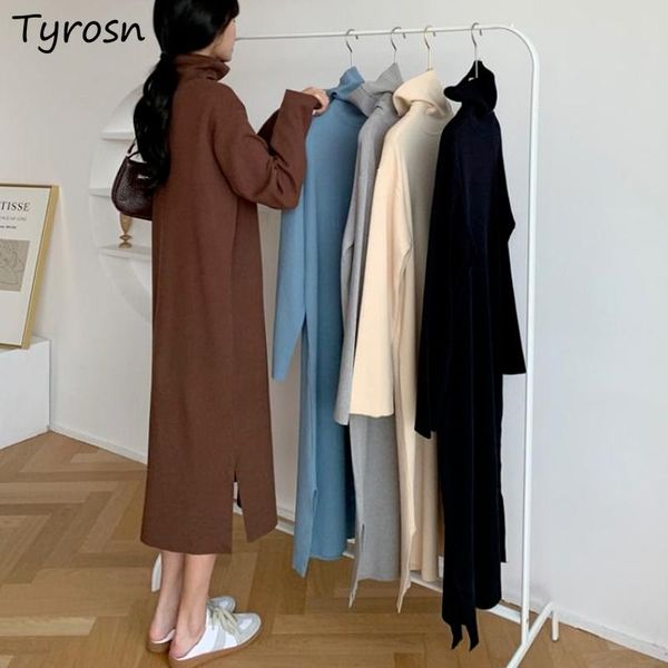 casual dresses mid-calf women solid side-slit turtleneck basic simple harajuku elegant lady long sleeve hepburn leisure retro autumn, Black;gray
casual dresses mid-calf women solid side-slit turtleneck basic simple harajuku elegant lady long sleeve hepburn leisure retro autumn, Black;gray