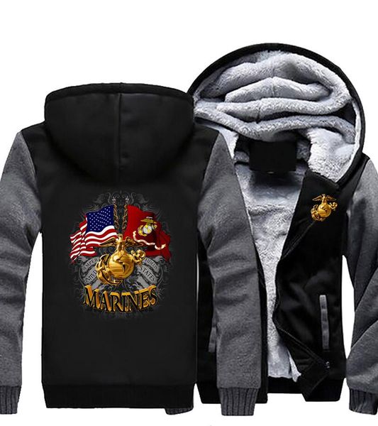 men's hoodies & sweatshirts 2021 marine corps team logo series printed plus velvet thickened autumn and winter cardigan hooded sweater, Black
men's hoodies & sweatshirts 2021 marine corps team logo series printed plus velvet thickened autumn and winter cardigan hooded sweater, Black