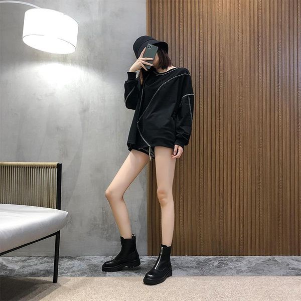 boots women's low-spring and autumn breathable shoes the same style fashion all-match tide, Black
boots women's low-spring and autumn breathable shoes the same style fashion all-match tide, Black