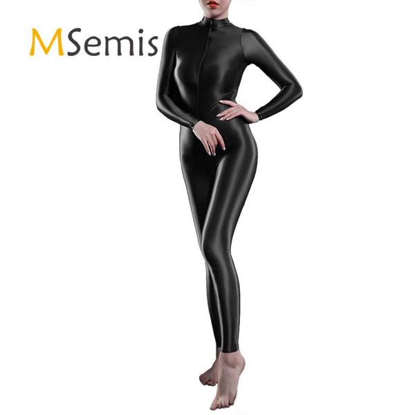 womens lingerie bodysuit one-piece shimmery smooth high neck long sleeves ankle length double-ended zipper leotard jumpsuit
womens lingerie bodysuit one-piece shimmery smooth high neck long sleeves ankle length double-ended zipper leotard jumpsuit