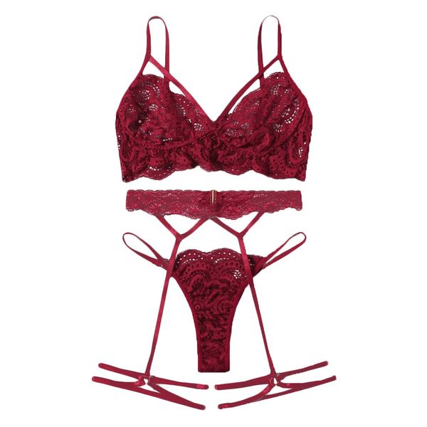 3pieces/lot new women solid lace embroidery set push up mesh bra temptation hollow thong garter sleepwear lingerie set traje conjuntos, Red;black
3pieces/lot new women solid lace embroidery set push up mesh bra temptation hollow thong garter sleepwear lingerie set traje conjuntos, Red;black