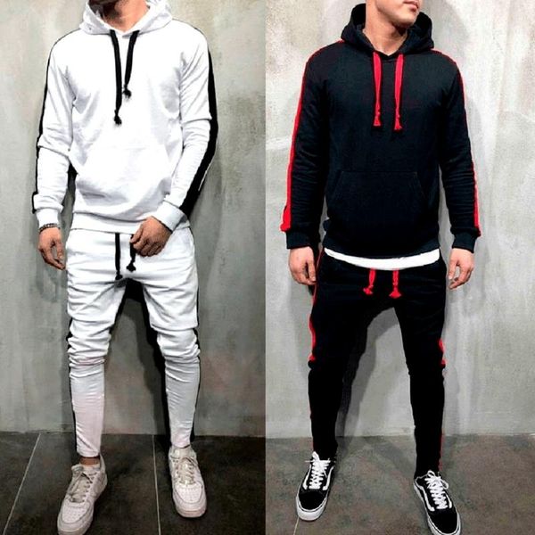 men's hoodies & sweatshirts hooded solid color sport casual suits streetwear men hoodie pants, Black
men's hoodies & sweatshirts hooded solid color sport casual suits streetwear men hoodie pants, Black