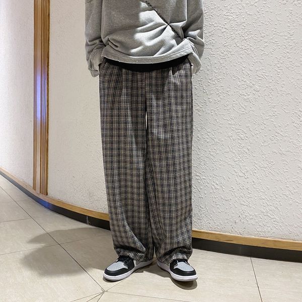 2021 new spring plaid men's fashion retro casual men streetwear hip-hop straight wide-leg pants mens trousers ox78, Black
2021 new spring plaid men's fashion retro casual men streetwear hip-hop straight wide-leg pants mens trousers ox78, Black