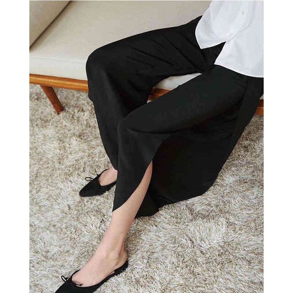 women's pants & capris 100% silk wide leg split casual ladies black long loose trousers wild stylish fg1p, Black;white
women's pants & capris 100% silk wide leg split casual ladies black long loose trousers wild stylish fg1p, Black;white