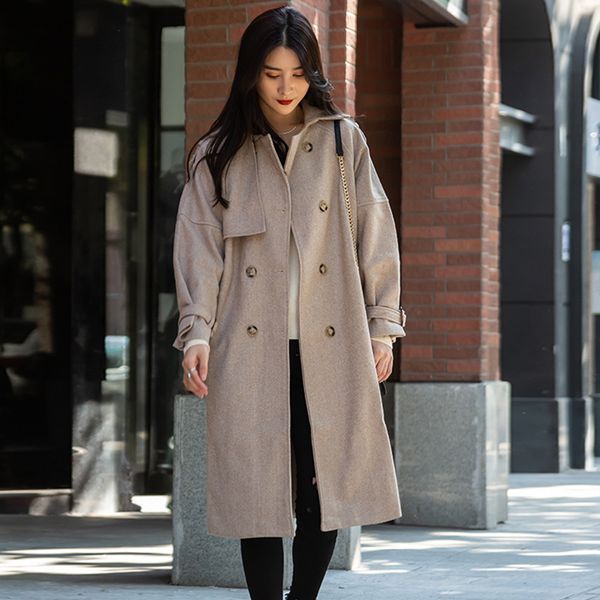 women's jackets 2021 female autumn wool coat with seatbelt lady's office fashion double breasted long warm, Black;brown
women's jackets 2021 female autumn wool coat with seatbelt lady's office fashion double breasted long warm, Black;brown