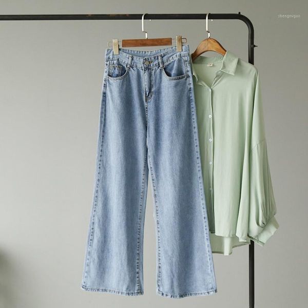 women's jeans dm001 simple, high-waisted jeans, wide-legged pants, slim floor-length summer stock, Blue
women's jeans dm001 simple, high-waisted jeans, wide-legged pants, slim floor-length summer stock, Blue
