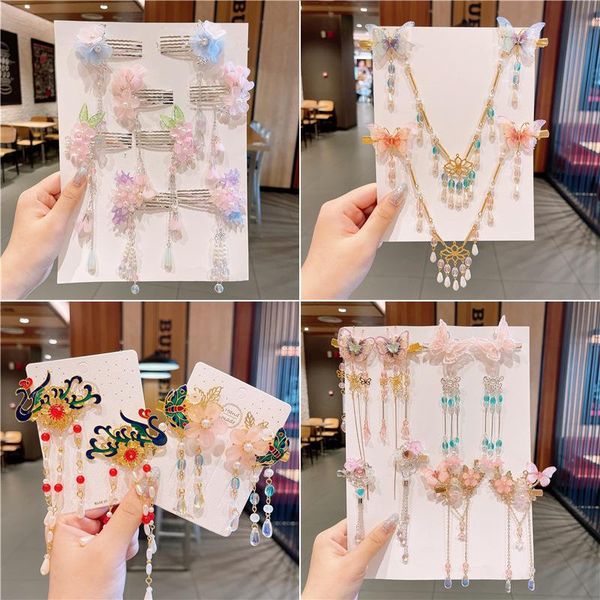 hair accessories 1 pair children's fairy clips chinese style hairpin tassel retro pin insert comb butterfly flower ancient girls, Slivery;white
hair accessories 1 pair children's fairy clips chinese style hairpin tassel retro pin insert comb butterfly flower ancient girls, Slivery;white