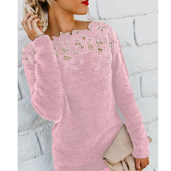 2021 new women autumn winter fleece pullover lace hollow out plush slash neck knitted sweater plus size casual jumpers ou5o, White;black
2021 new women autumn winter fleece pullover lace hollow out plush slash neck knitted sweater plus size casual jumpers ou5o, White;black