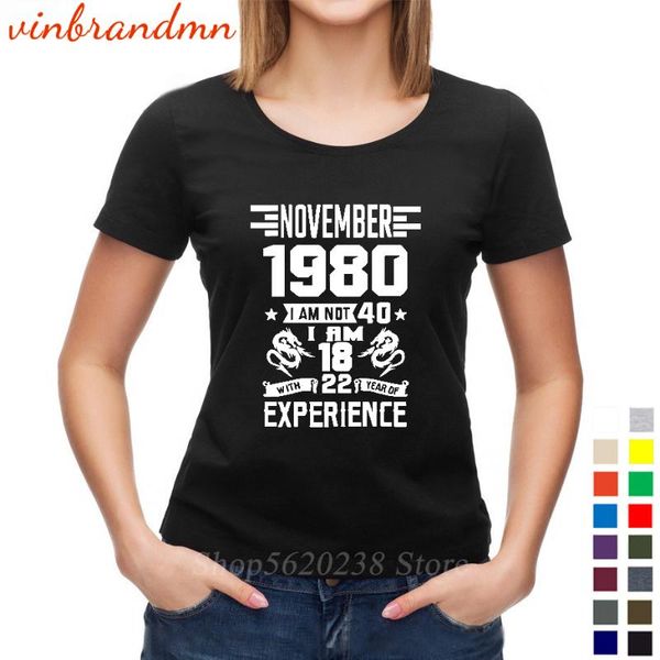 women's t-shirt fashion women summer for streetwear 1980 birth years design sleeve slim 80s clothing november birthday gift tee top, White
women's t-shirt fashion women summer for streetwear 1980 birth years design sleeve slim 80s clothing november birthday gift tee top, White