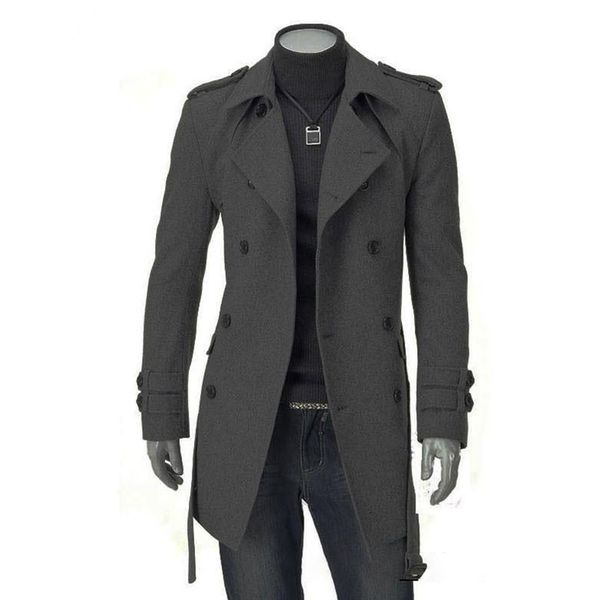 autumn winter wool coat men fashion turn-down collar wool blend coat double breasted jacket overcoats with sashes, Black
autumn winter wool coat men fashion turn-down collar wool blend coat double breasted jacket overcoats with sashes, Black