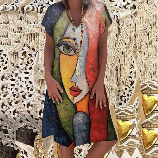 elegant abstract printed party casual womens dress short sleeve v neck mini summer loose plus size t2g, Black;gray
elegant abstract printed party casual womens dress short sleeve v neck mini summer loose plus size t2g, Black;gray