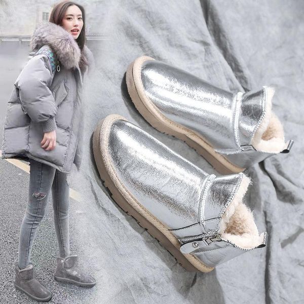 boots women snow genuine cowhide leather ankle warm winter woman shoes large size 34-40, Black
boots women snow genuine cowhide leather ankle warm winter woman shoes large size 34-40, Black